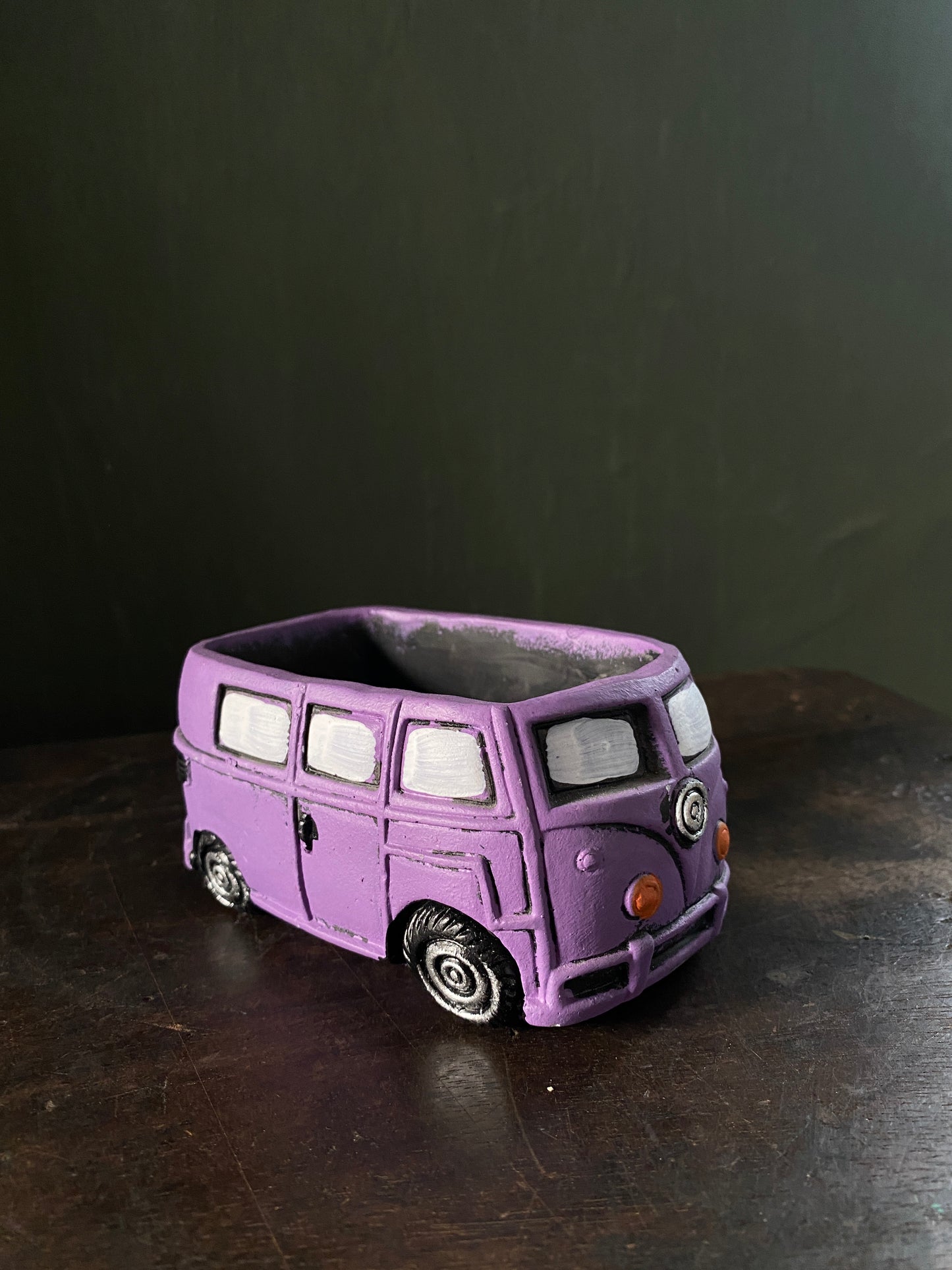 Lavender caravan concrete planter