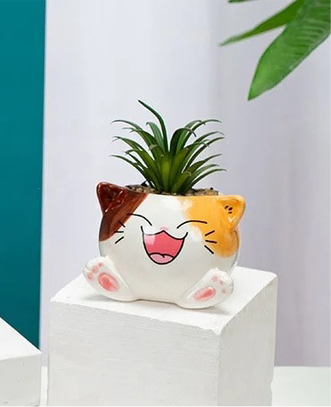 Cat ceramic planter