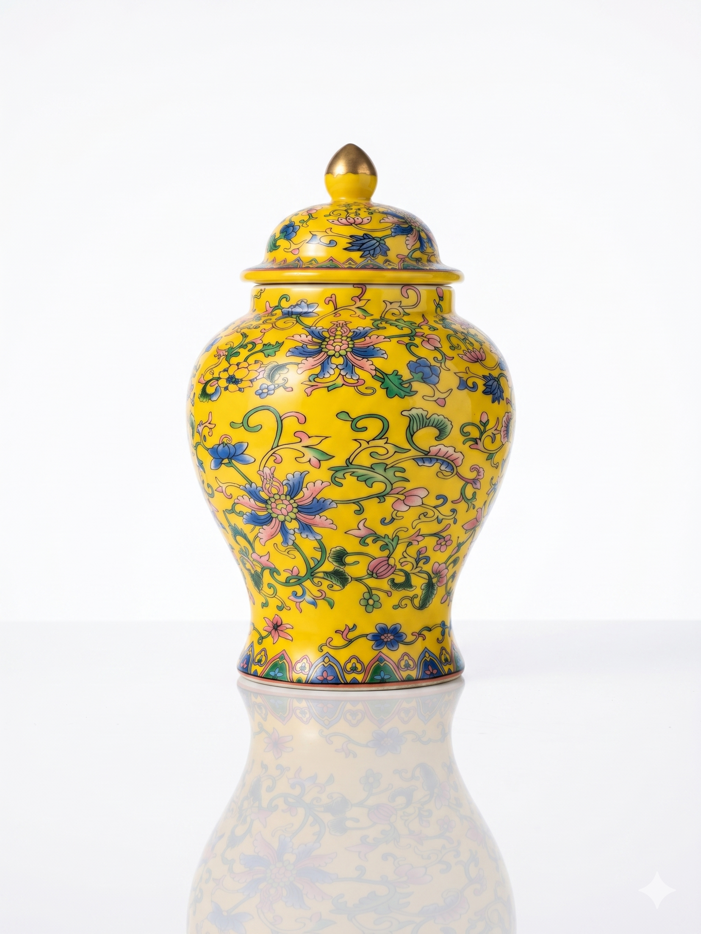 Yellow Porcelain Tea kitchen floral Jars With Lids – Ceramic Tea Storage Canisters Airtight Container for Loose Tea, Sugar, Herbs