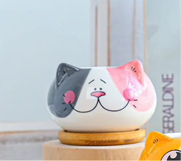 Cat ceramic planter