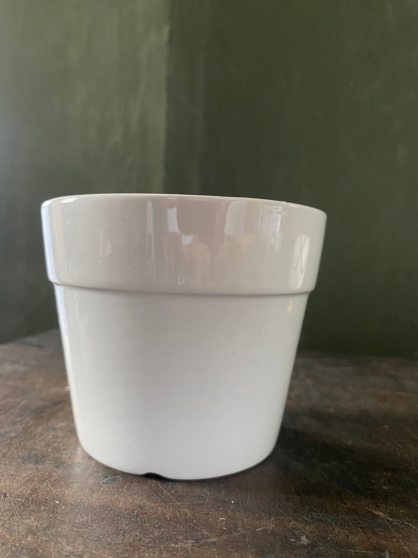 White ceramic planter