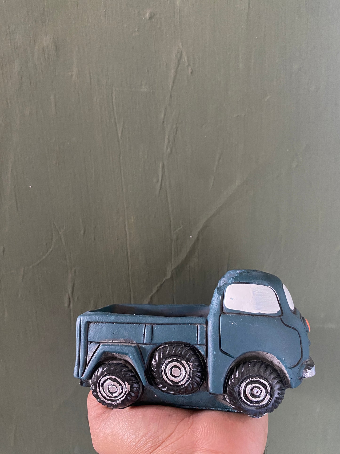 Green truck concrete planter