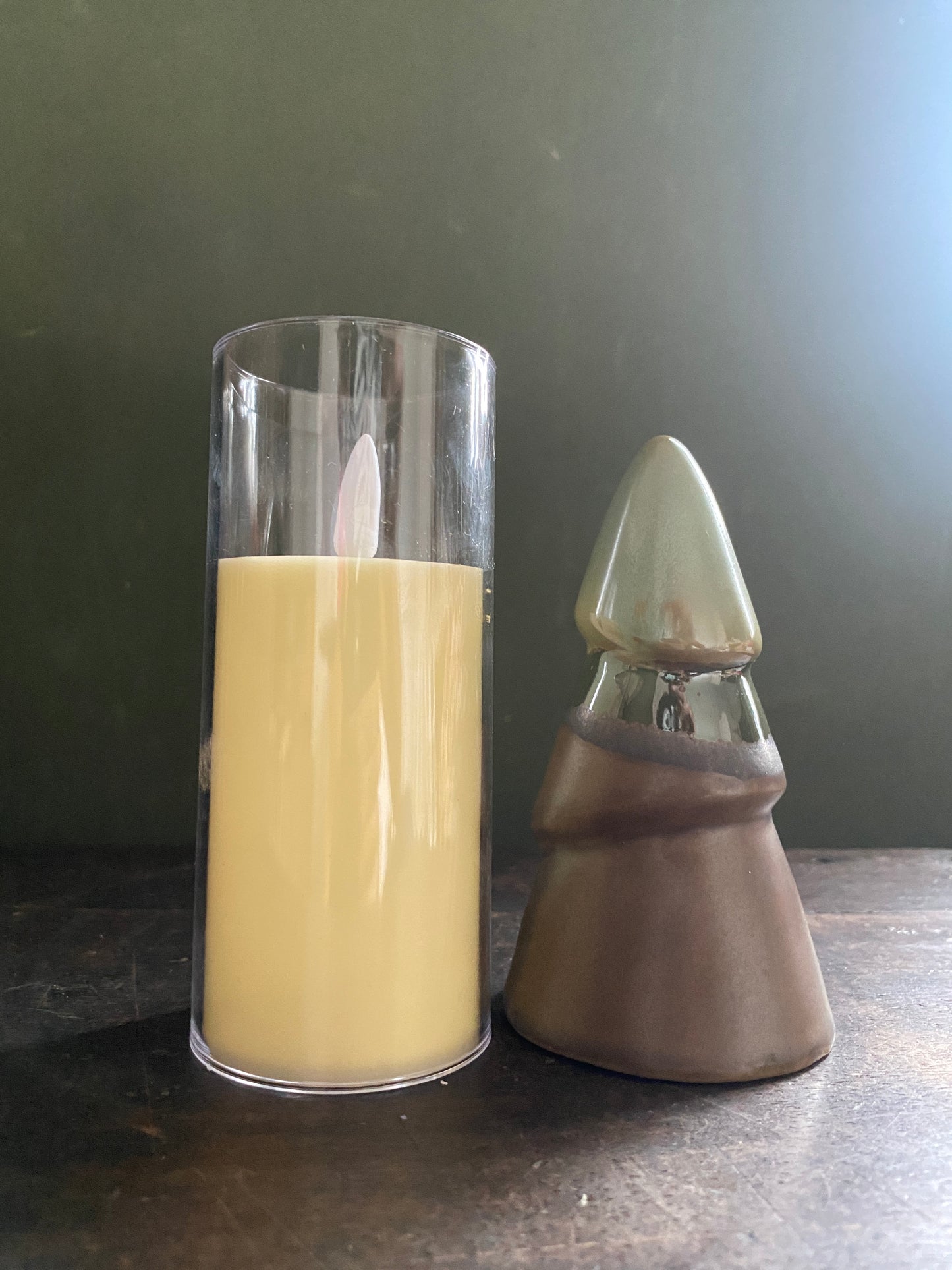 Ceramic Tree Decor and LED Candle Combo for Home Decoration Centerpiece