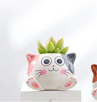 Cat ceramic planter