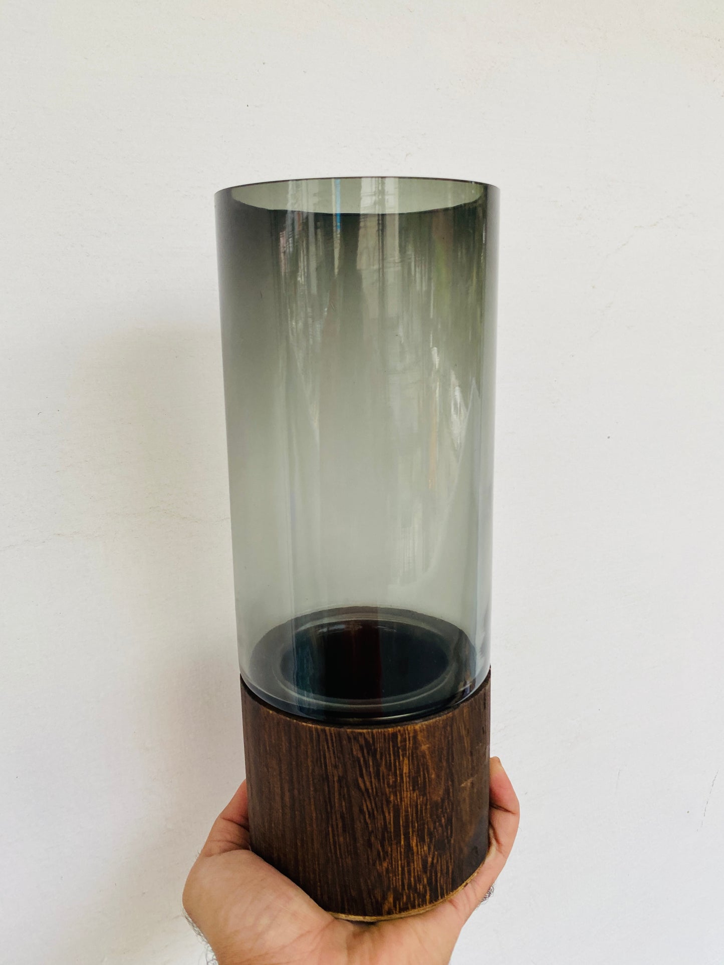 Premium Imported Designer black wood Glass Vase showpiece 02– Limited Edition