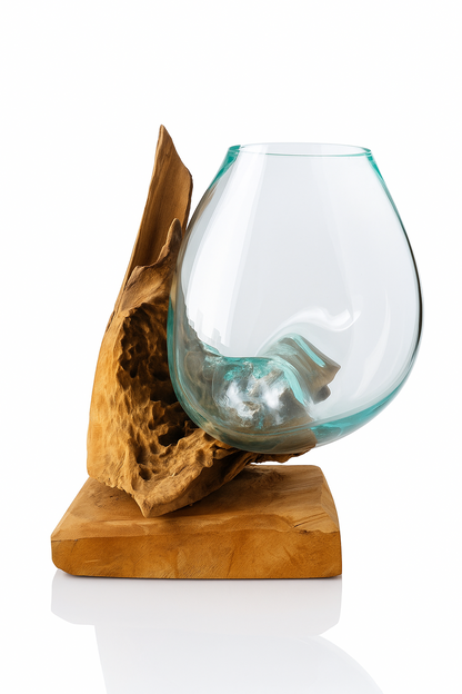 Molten Glass on polished teak Driftwood(rare limited edition)