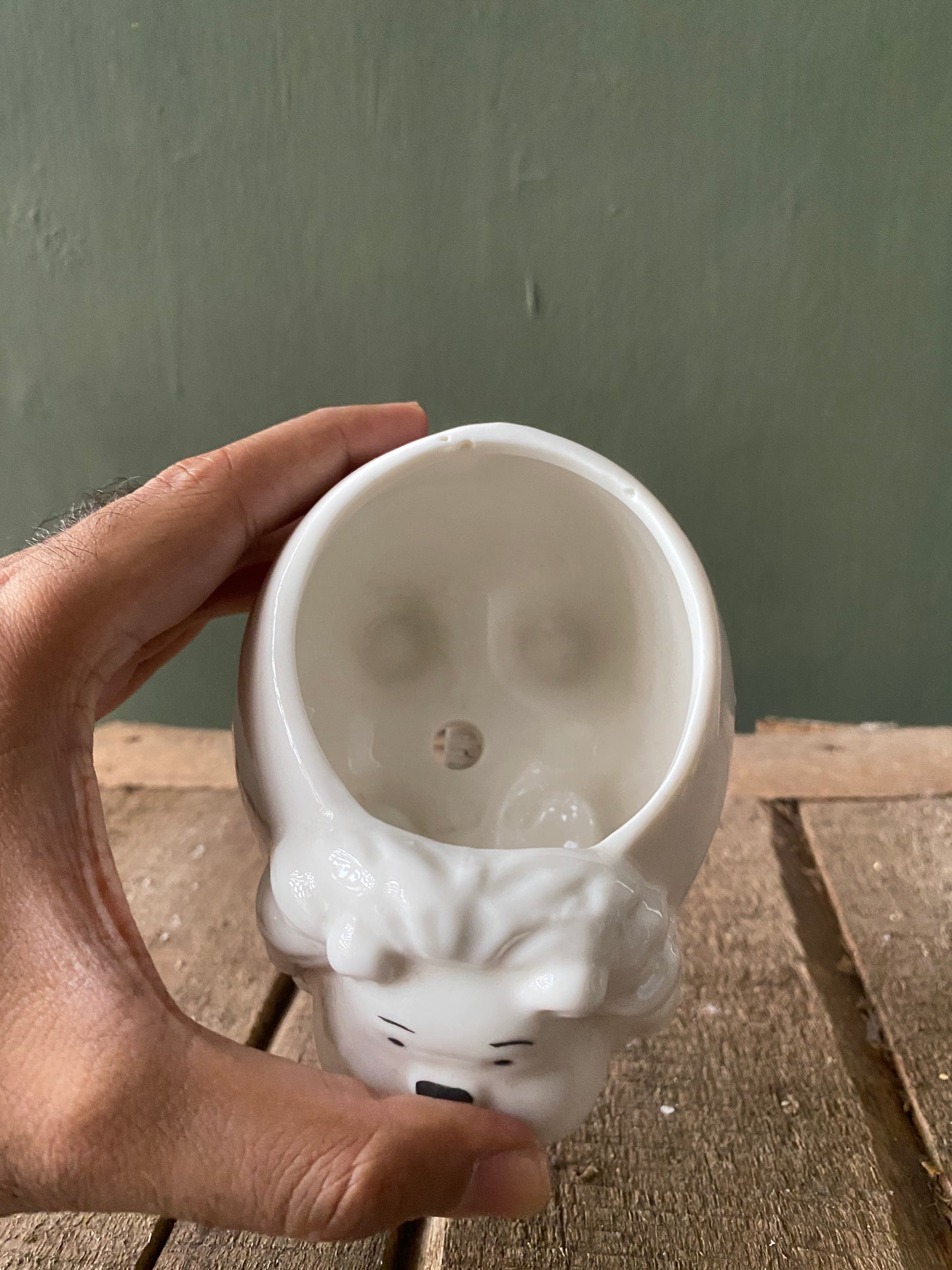 Dog ceramic planter