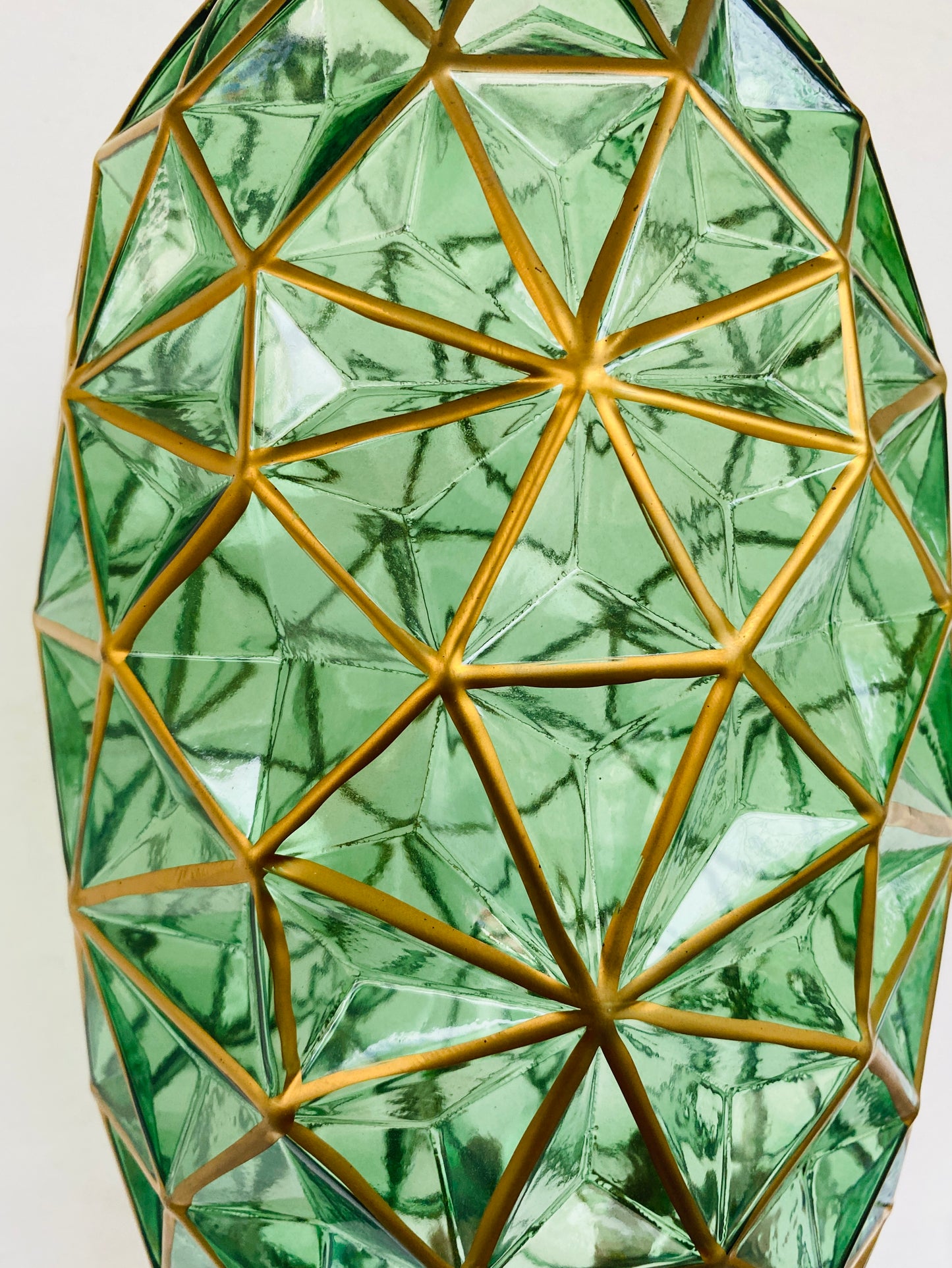Premium Imported Designer Green Glass Vase showpiece– Limited Edition