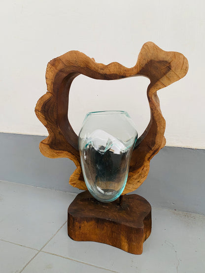 Molten Glass on teak Driftwood-Archflow(medium)