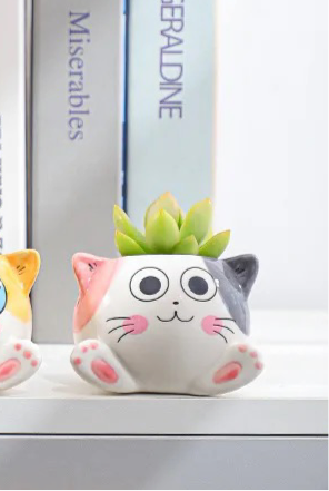 Cat ceramic planter
