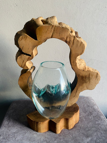 Molten Glass on polished teak Driftwood-Archflow