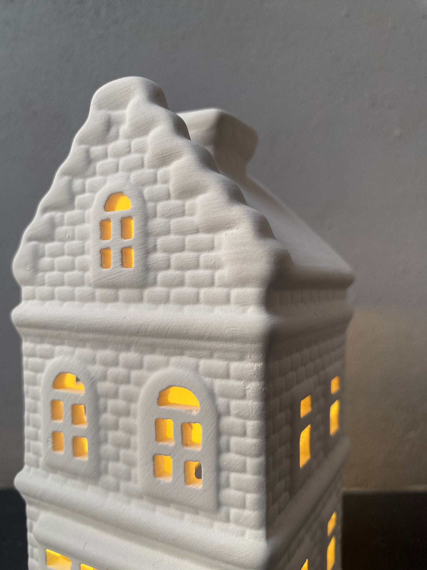 Amsterdam canal house themed Ceramic Tealight Candle White Christmas Home Decor Imported from netherlands