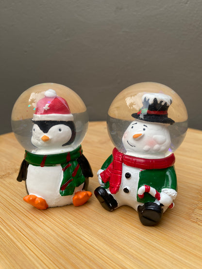 Penguin and Snowman Snow Globe Combo - Perfect Christmas Decor & Gifting Set