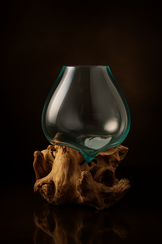 Molten Glass on teak Driftwood-Wavecrest