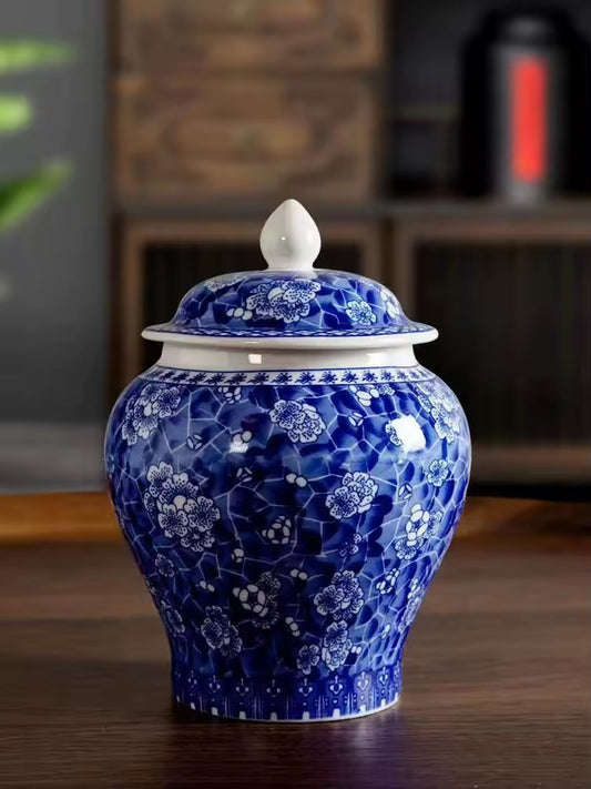 Blue&white Chinese Porcelain Tea kitchen floral Jars With Lids –  Ceramic Tea Storage Canisters Airtight Container for Loose Tea, Sugar, Herbs