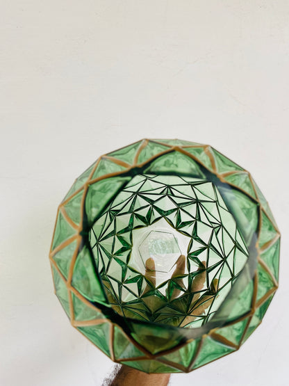 Premium Imported Designer Green Glass Vase showpiece– Limited Edition