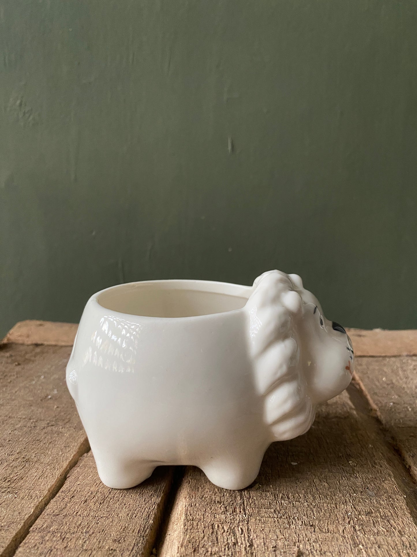 Dog ceramic planter