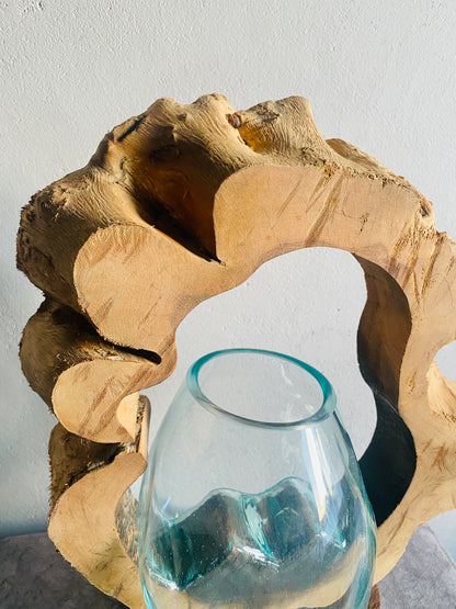 Molten Glass on polished teak Driftwood-Archflow