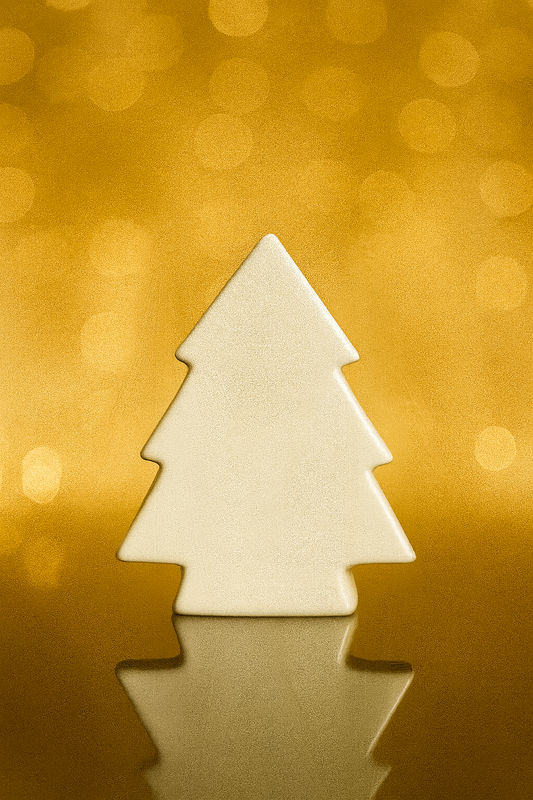 White Ceramic Christmas Themed Tree Miniature showpiece Figurine Festive Tabletop Decor Holiday Home Decoration Gift