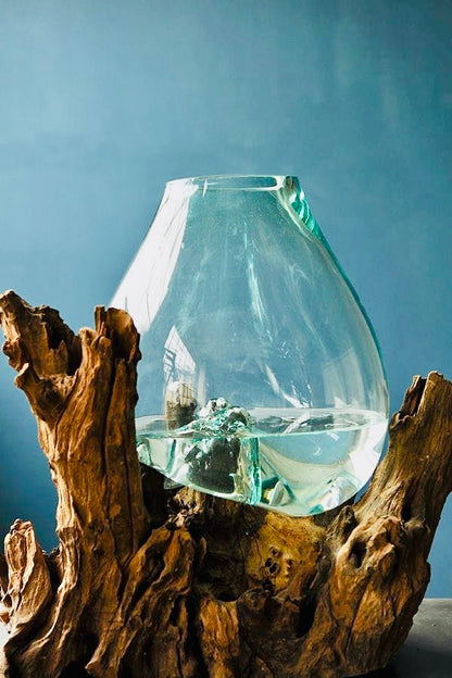 Molten Glass on teak Driftwood-wavecrestxlarge(Pre-order)