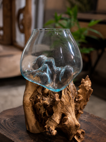 Wavecrest xl size Molten Glass on teak Driftwood