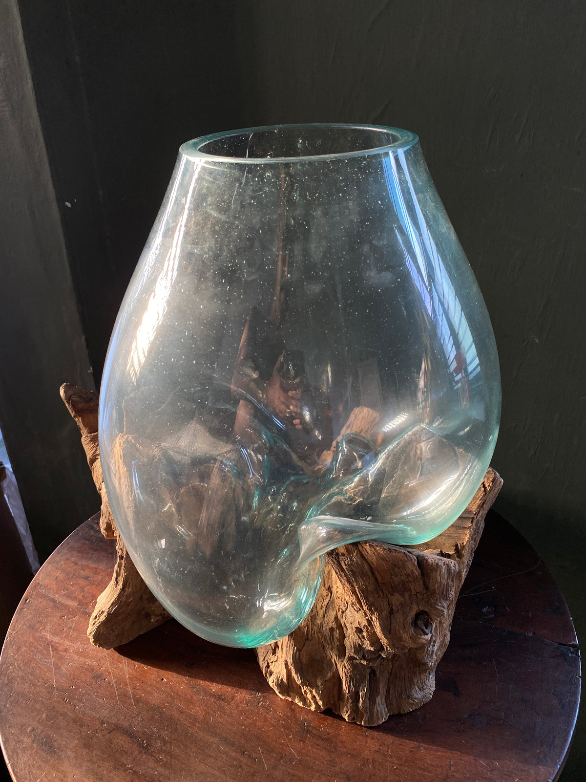 Molten Glass on teak Driftwood-wavecrest large