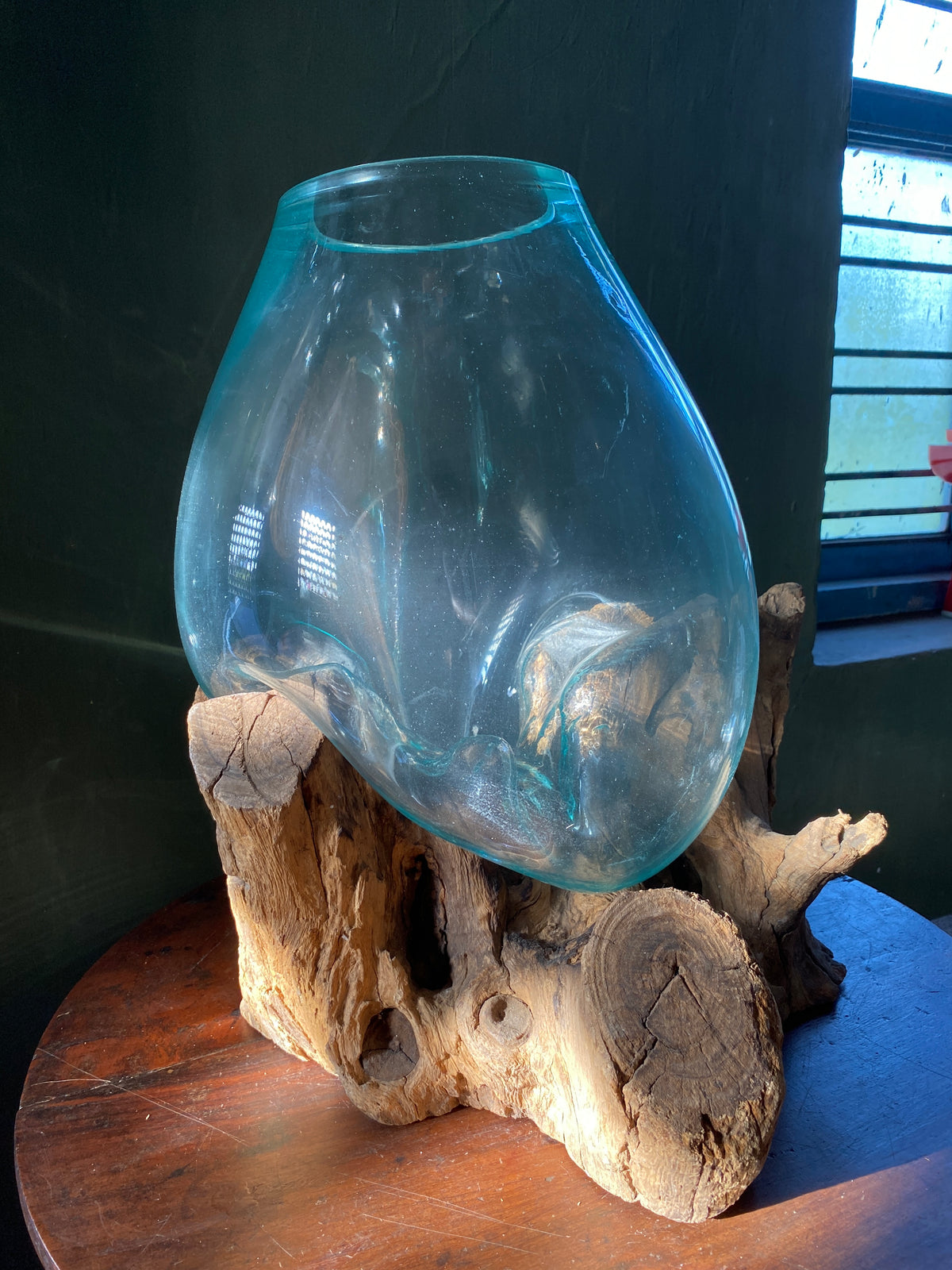 Molten Glass on teak Driftwood-wavecrest large
