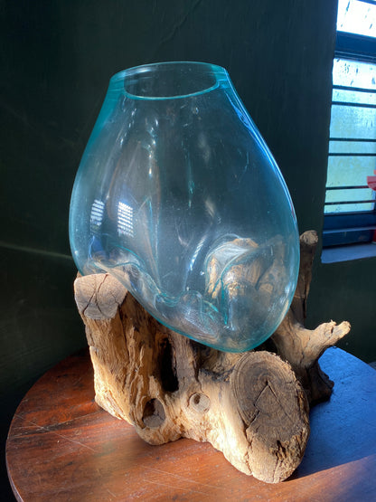 Molten Glass on teak Driftwood-wavecrest large