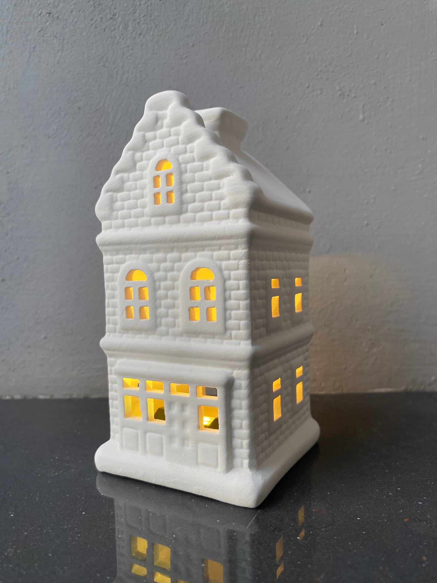 Amsterdam canal house themed Ceramic Tealight Candle White Christmas Home Decor Imported from netherlands