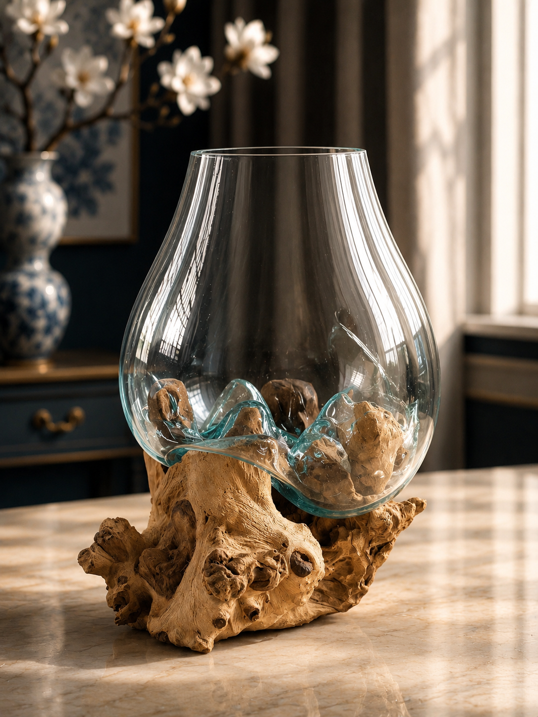 Wavecrest Molten Glass on Driftwood-Model 7