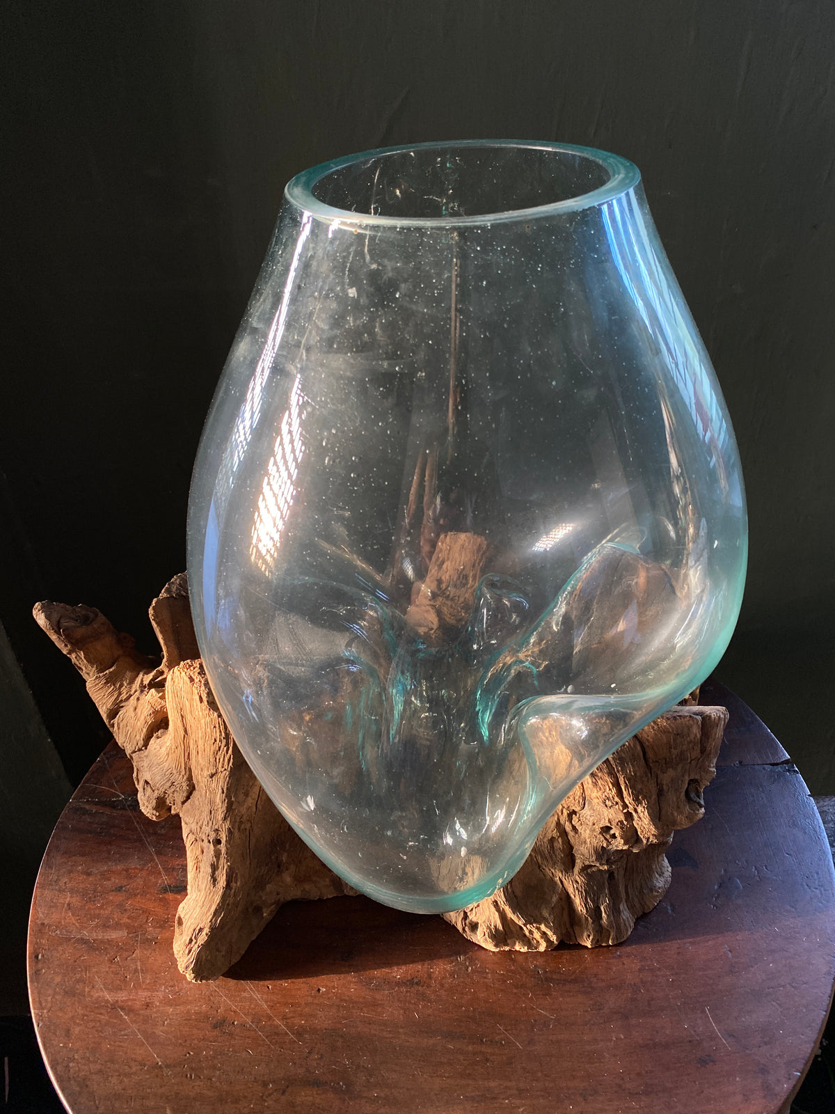 Molten Glass on teak Driftwood-wavecrest large
