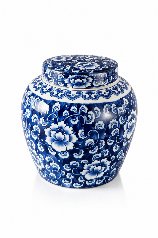 Blue&white Porcelain Tea kitchen floral Jars With Lids –  Ceramic Tea Storage Canisters Airtight Container for Loose Tea, Sugar, Herbs