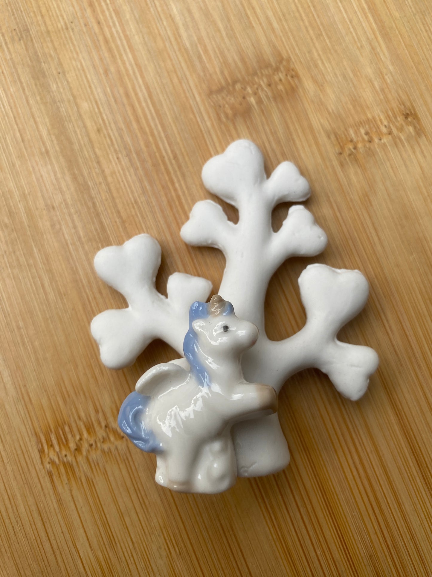 Charming Ceramic Unicorn Figurine with Tree Design