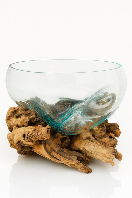 Molten Glass on teak Driftwood-Oceanbowl(medium)