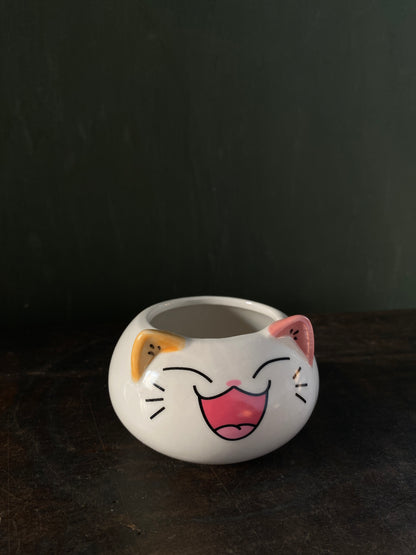 Cat ceramic planter