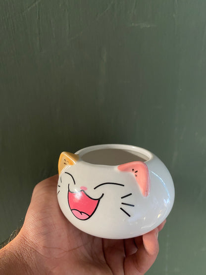 Cat ceramic planter