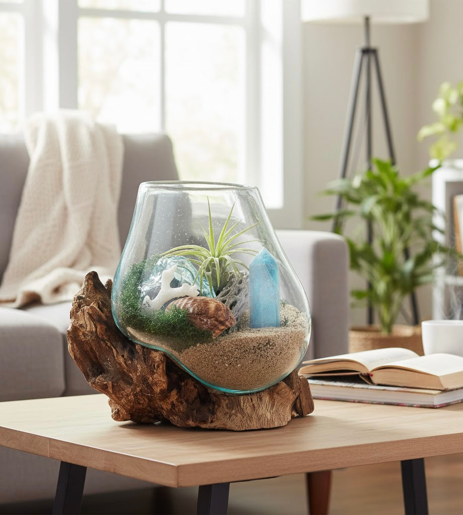 Wavecrest medium size Molten Glass on teak Driftwood(Pre-order)