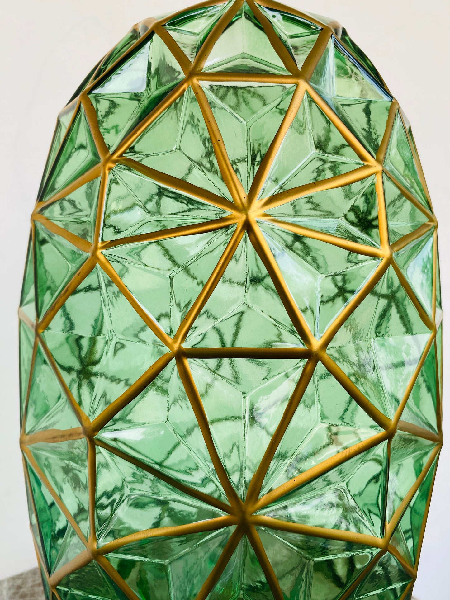 Premium Imported Designer Green Glass Vase showpiece– Limited Edition