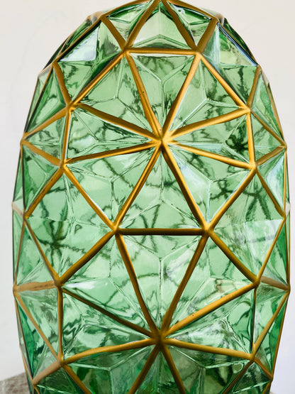 Premium Imported Designer Green Glass Vase showpiece– Limited Edition