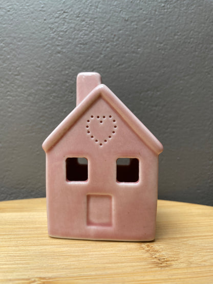 Pink ceramic small candle holder