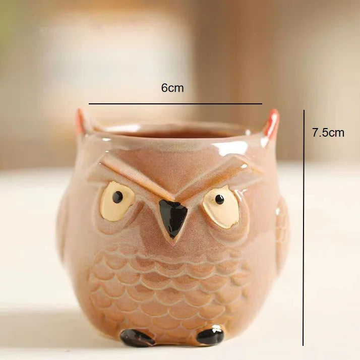 Owl ceramic planter