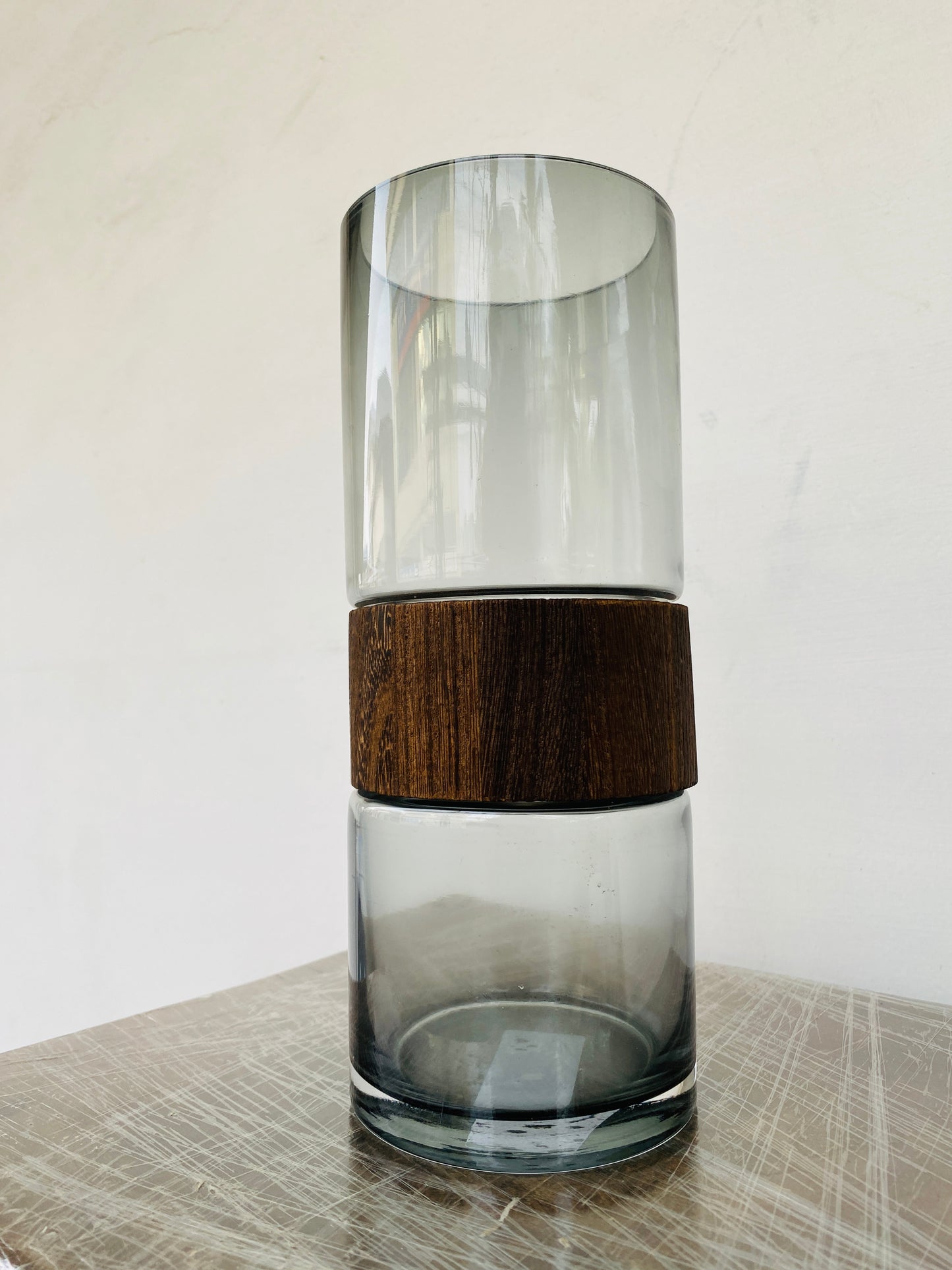 Premium Imported Designer black wood Glass Vase showpiece– Limited Edition