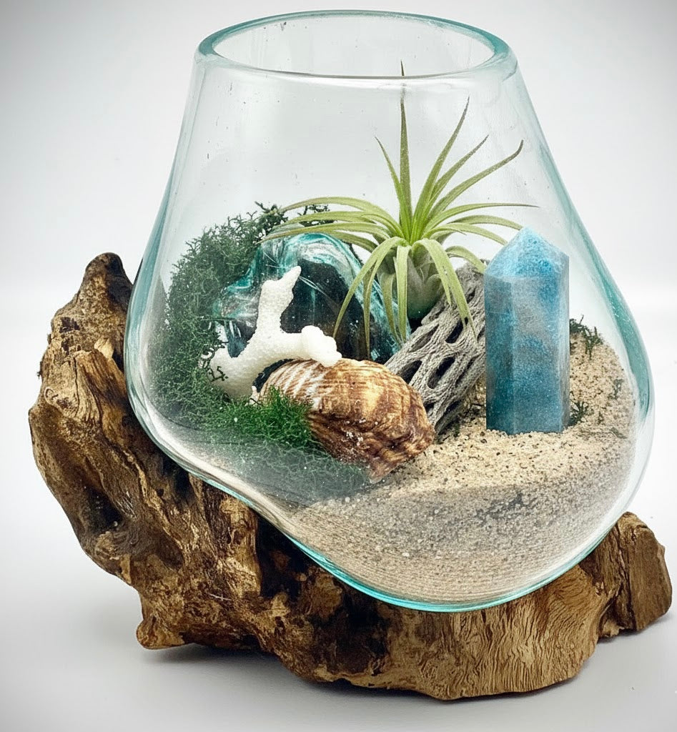 Wavecrest medium size Molten Glass on teak Driftwood(Pre-order)