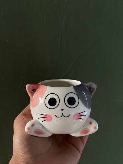 Cat ceramic planter