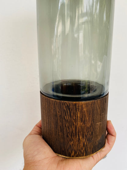 Premium Imported Designer black wood Glass Vase showpiece 02– Limited Edition