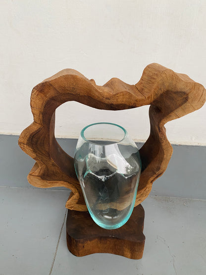 Molten Glass on teak Driftwood-Archflow(medium)
