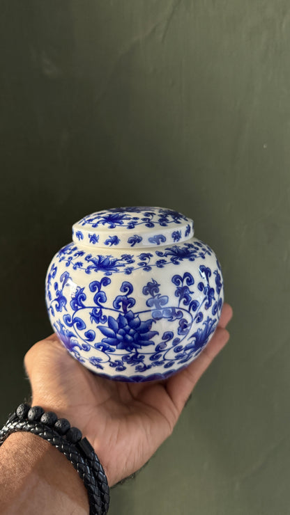 Blue&white Chinese Porcelain Tea kitchen floral Jars With Lids –  Ceramic Tea Storage Canisters Airtight Container for Loose Tea, Sugar, Herbs
