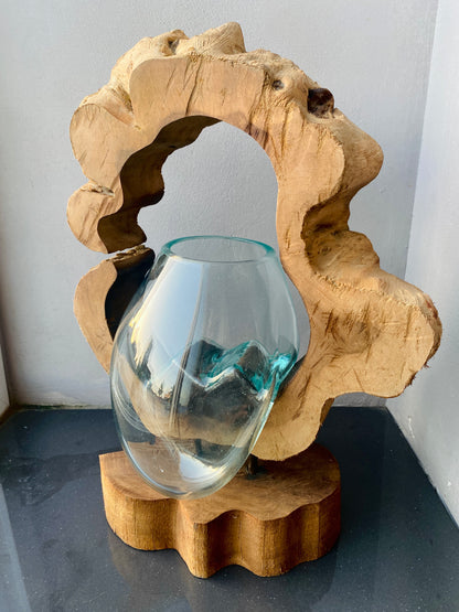 Molten Glass on polished teak Driftwood-Archflow