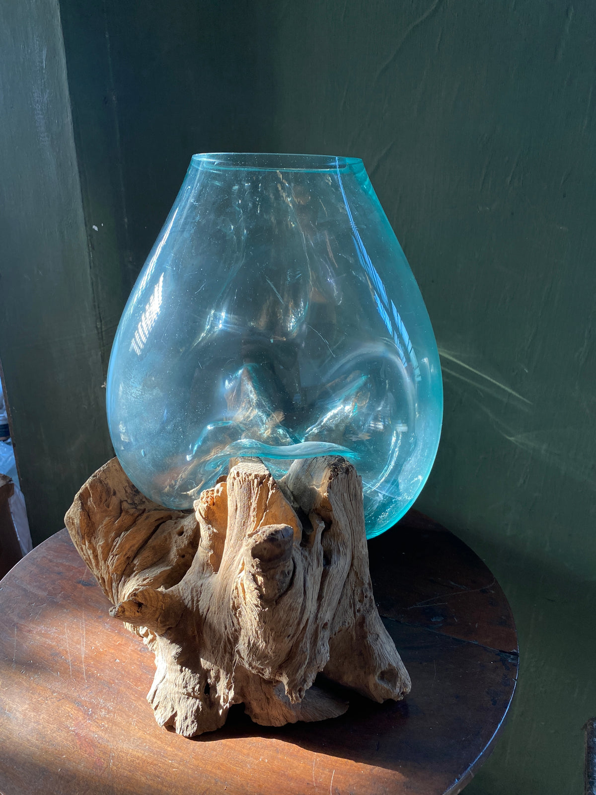 Molten Glass on teak Driftwood-wavecrest large