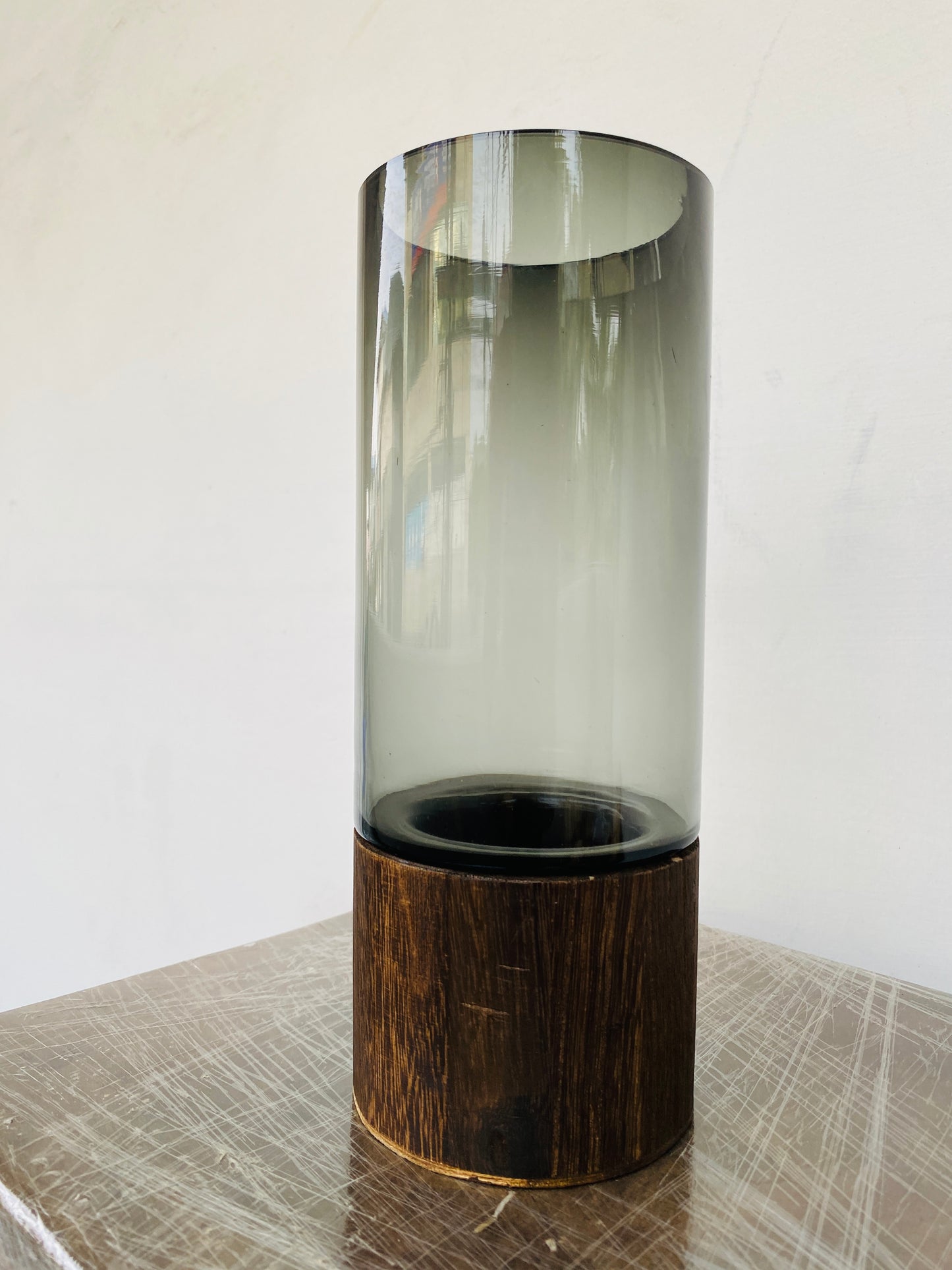 Premium Imported Designer black wood Glass Vase showpiece 02– Limited Edition